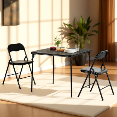 3PCS FoldableĀ DiningĀ TableĀ andĀ ChairĀ Set by Ebern Designs
