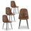 Chaises de salle à manger rembourrées Mid-Century modernes avec pieds robustes en métal (ensemble de 4)