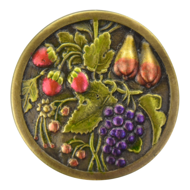Tuscan Mushroom Knob, Brass Hand Tinted