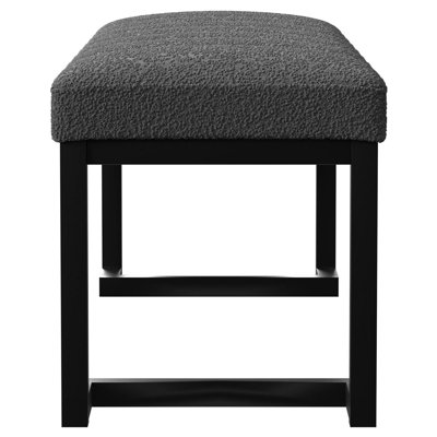Adileni Boucle Upholstered Tufted Accent Bench Charcoal