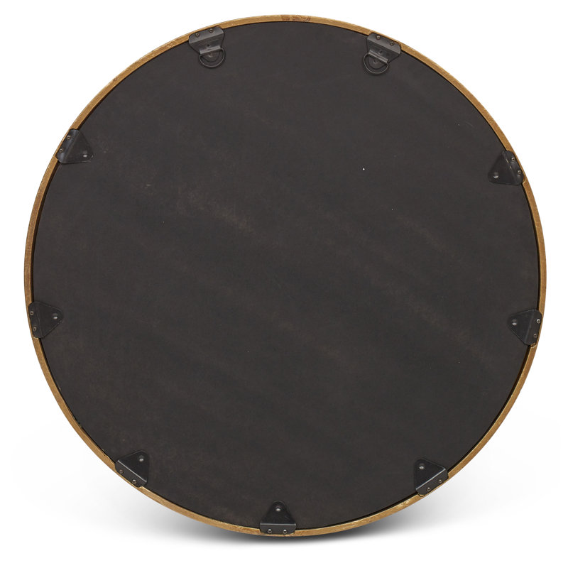Samar Round Mirror, Antique Brass, 39" H x 39" W