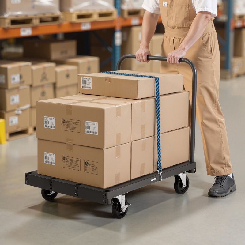 Drywall Cart Dolly 1800 lbs 2-in-1 Steel Panel Truck Cart with 3 Handrails