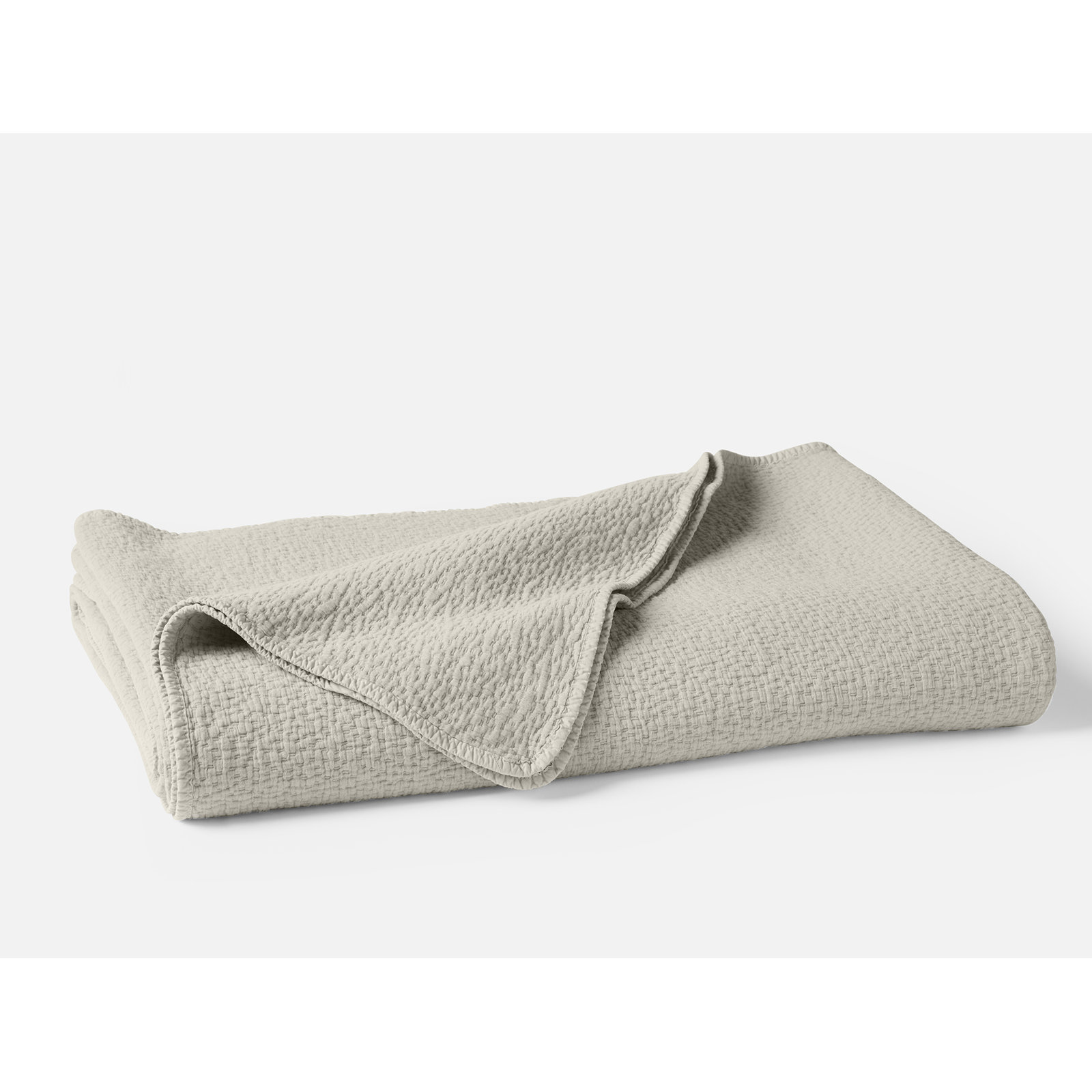 Cascade Cotton Coverlet, Twin Coverlet, Stone