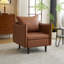 Modern Faux Leather Armchair With Unique Armrests-1282204082