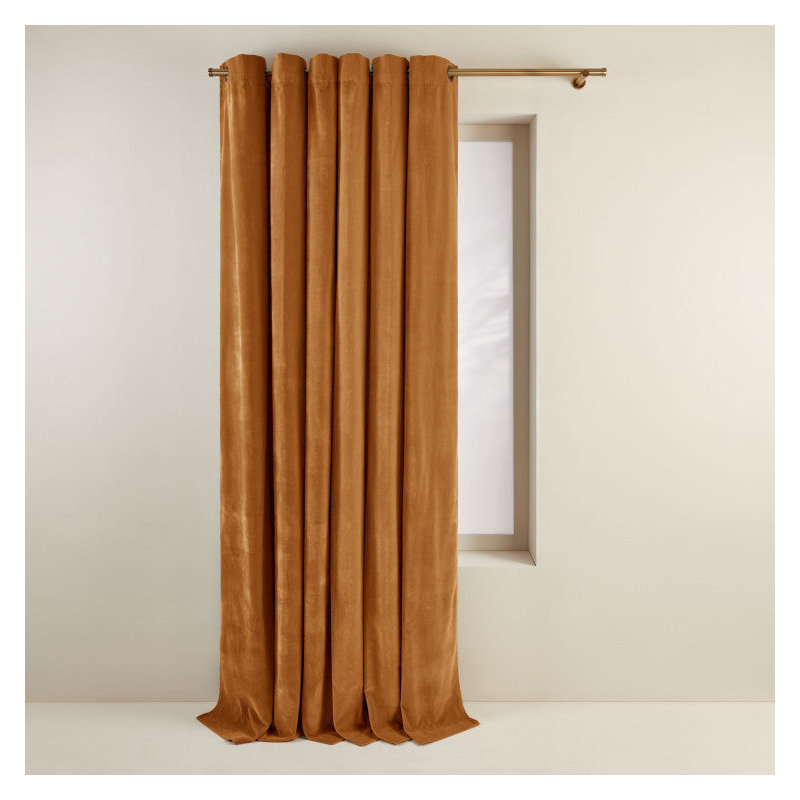 Dario Room Darkening Curtain Single Panel, 137 x 280cm, Brown