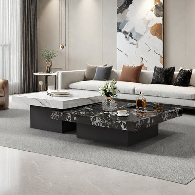 Ensemble de tables basses Modern Rock Plate