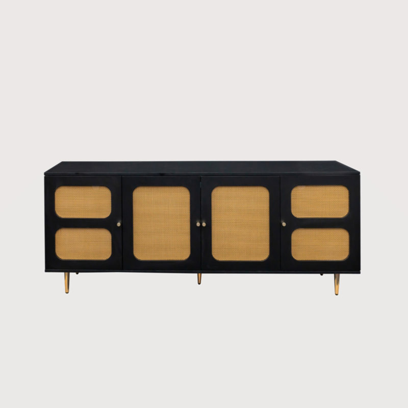 Meurer Rattan & Faux Wood Storage Cabinet