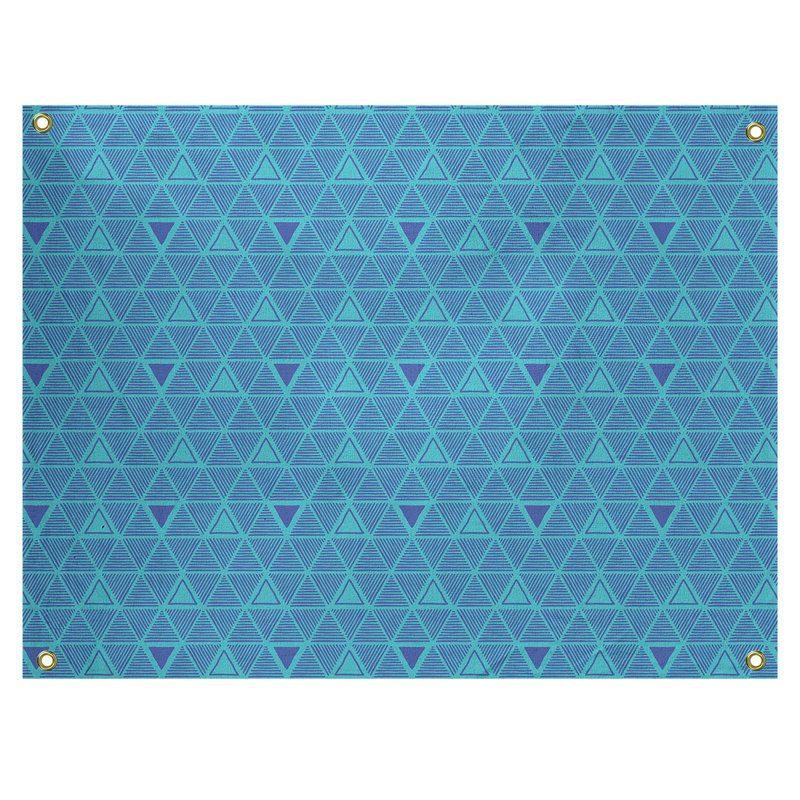 Tapisserie, H 50 po x l 59 po, Bleu sarcelle/bleu