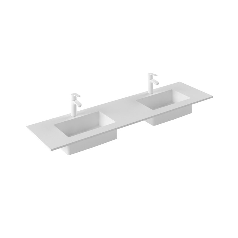 Ensemble de meuble-lavabo double 48 po, Cendres