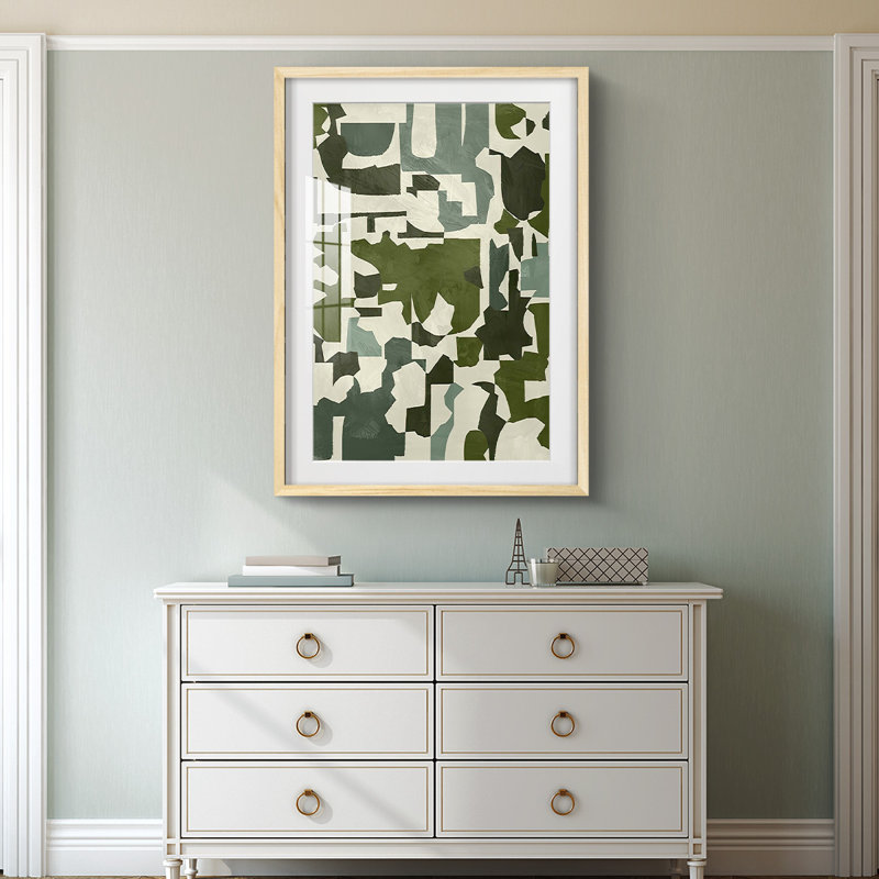Earthen Patchwork I -Framed Print, 28.5" H x 20.5" W, Natural
