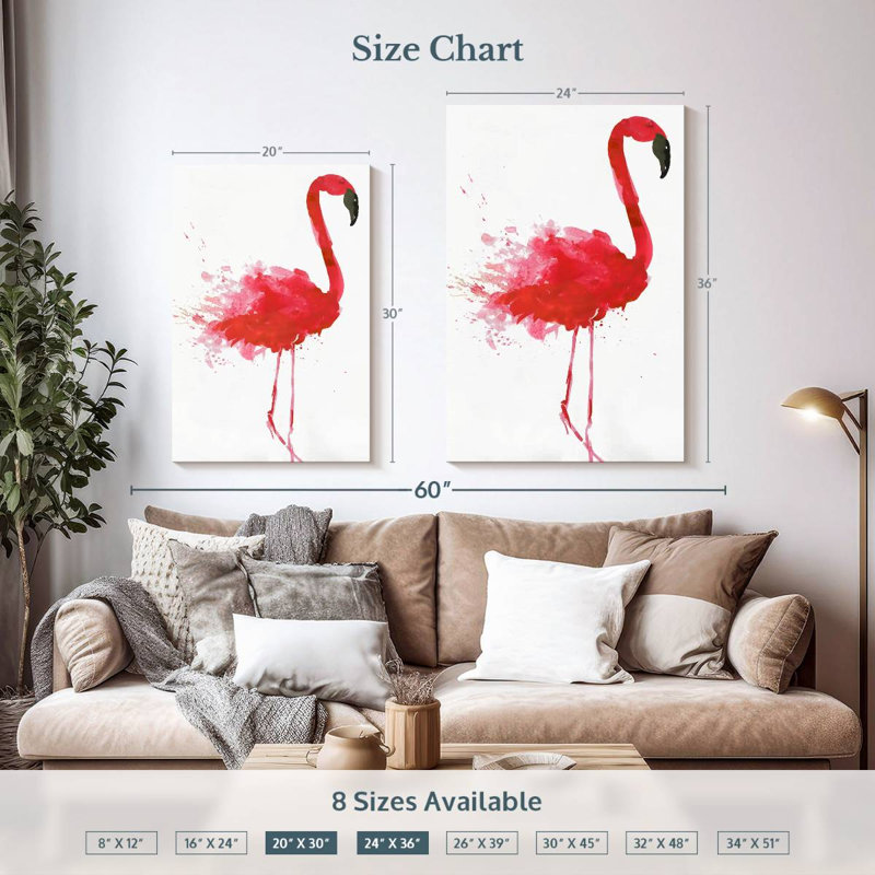 Brampt Pretty Flamingo, 36" H x 24" W