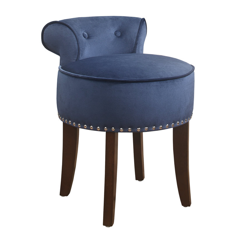 Garfield Solid Wood Accent Stool, Blue