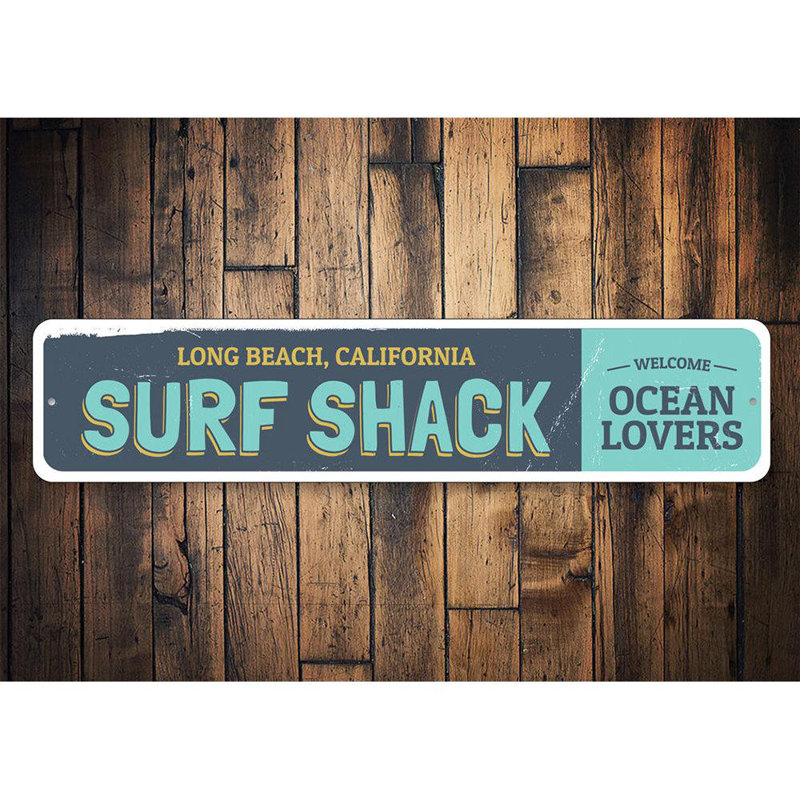Plaque en aluminium Welcome Ocean Lovers, H 6 po x l 24 po x P 0,06 po