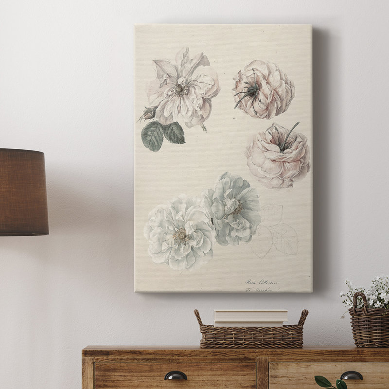Motif floral rétro CCXV III - galerie Cavas, H 18 po x l 12 po