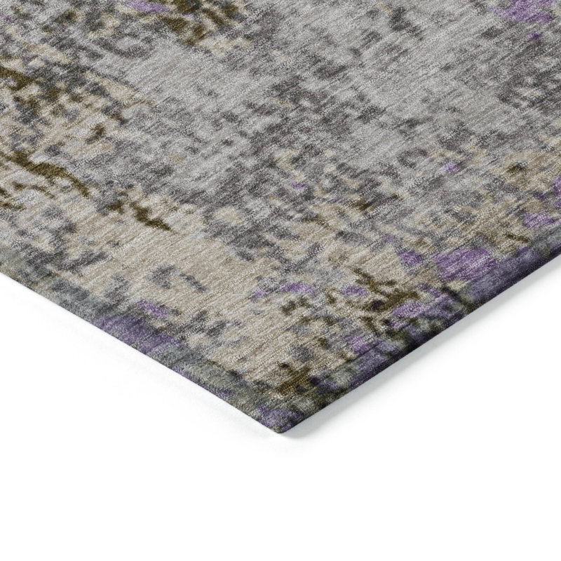 Machine Washable Indoor/Outdoor Xhevrie Lavender Rug, Rectangle 8' x 10'