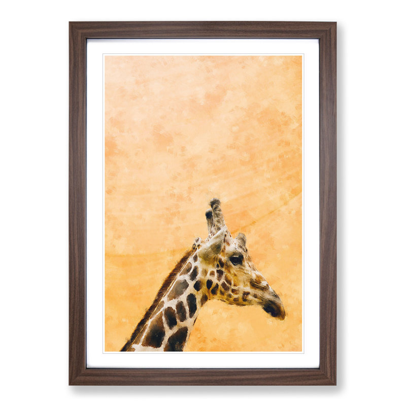 Giraffe Vol.6 - Framed Print, 65cm H x 48cm W x 2cm D, Walnut Framed