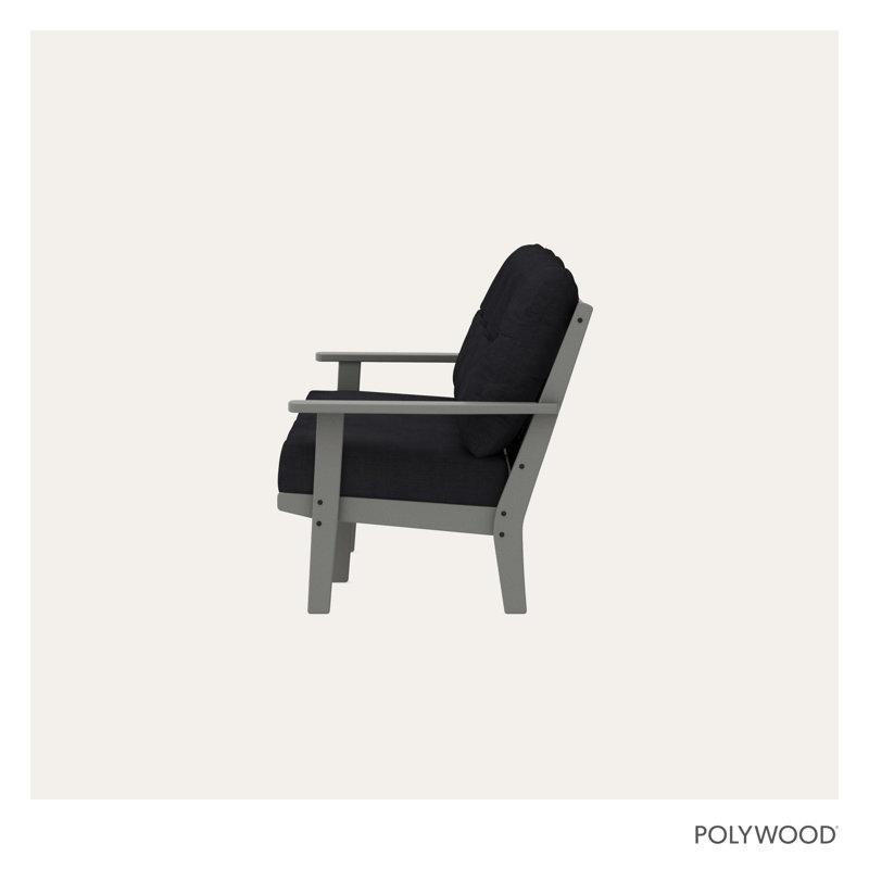 Oxford Deep Seating Sofa, Slate Gray, Midnight Linen