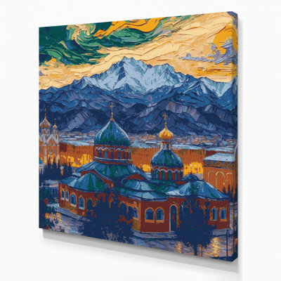 Art urbain sur toile, villes d'Almaty, gris