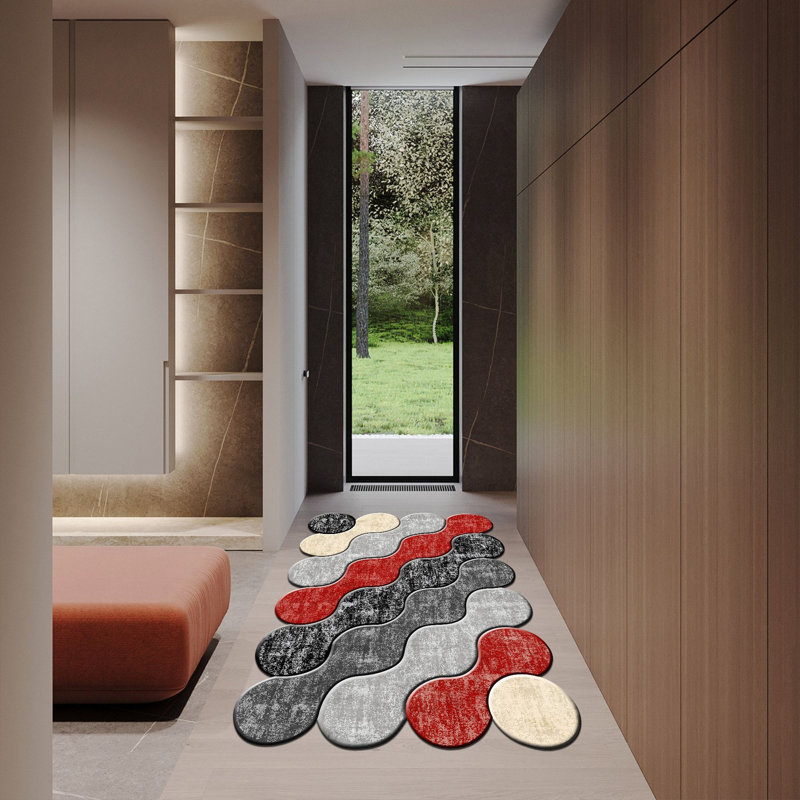 Premium Woven Carpet, 5.2 x 7.5 Feet, 100% Polyester, 0.3 in Pile Height | Antibacterial, Non-Slip Underside, Machine Washable | 3D Digital Printed Design, Ideal for Living Room & Bedroom Decor