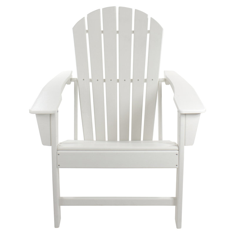 Chaise Adirondack d'extérieur toutes saisons en plastique recyclé blanc