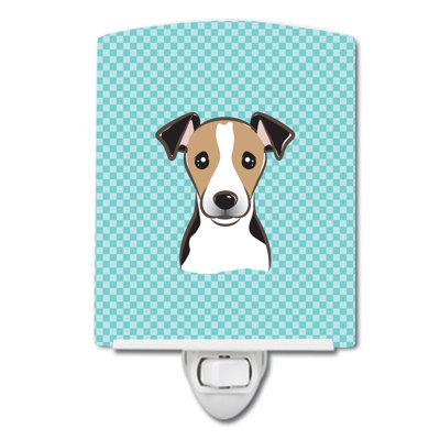 Checkerboard Wirehaired Dachshund Ceramic Night Light