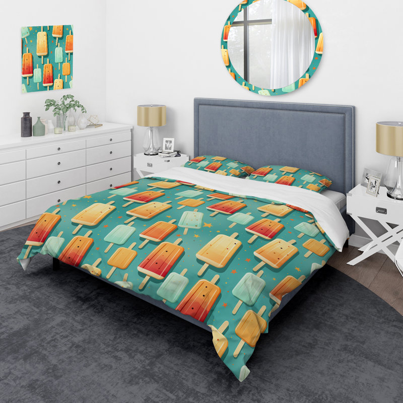 Popart Popsicle Parade II Duvet Cover, King Duvet Cover + 2 King Shams