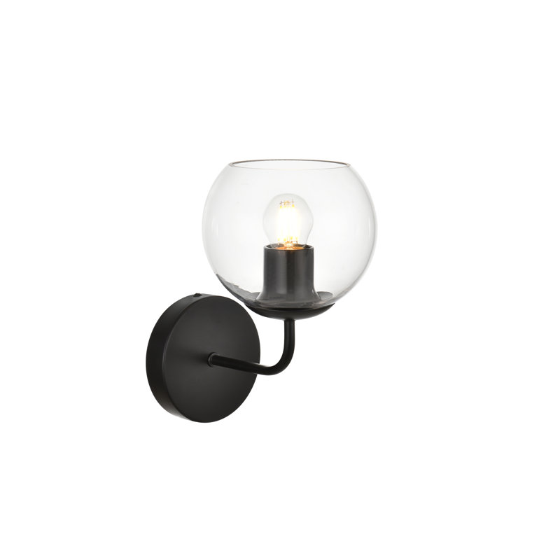 Lumière de meuble-lavabo à intensité variable, Noir, H 10 po x l 6 po x P 6 po, Une lumière