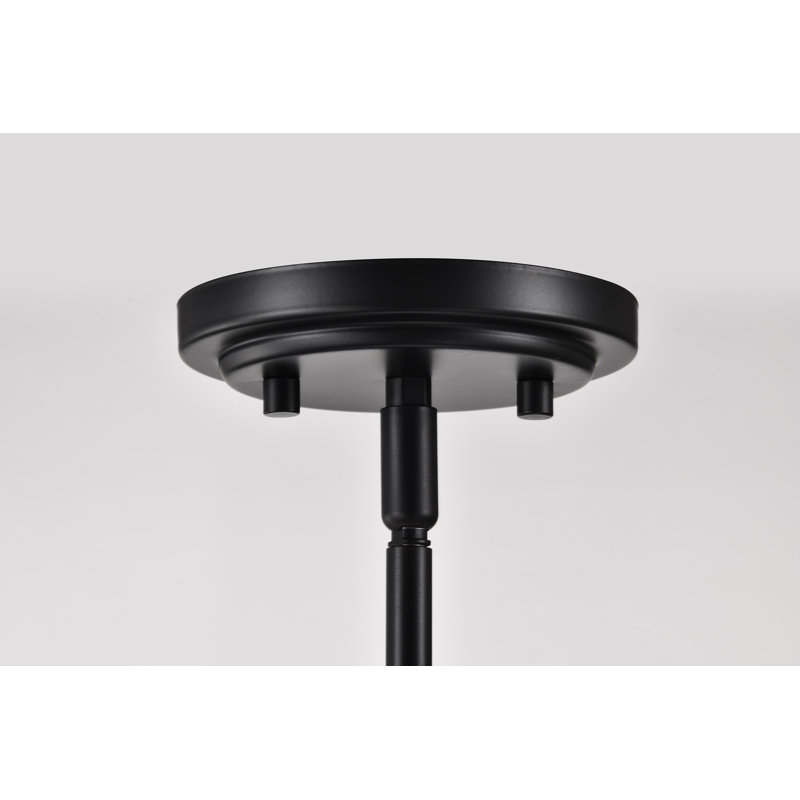 Aridna - 6 Light Chandelier - Matte Black with Satin White Glass