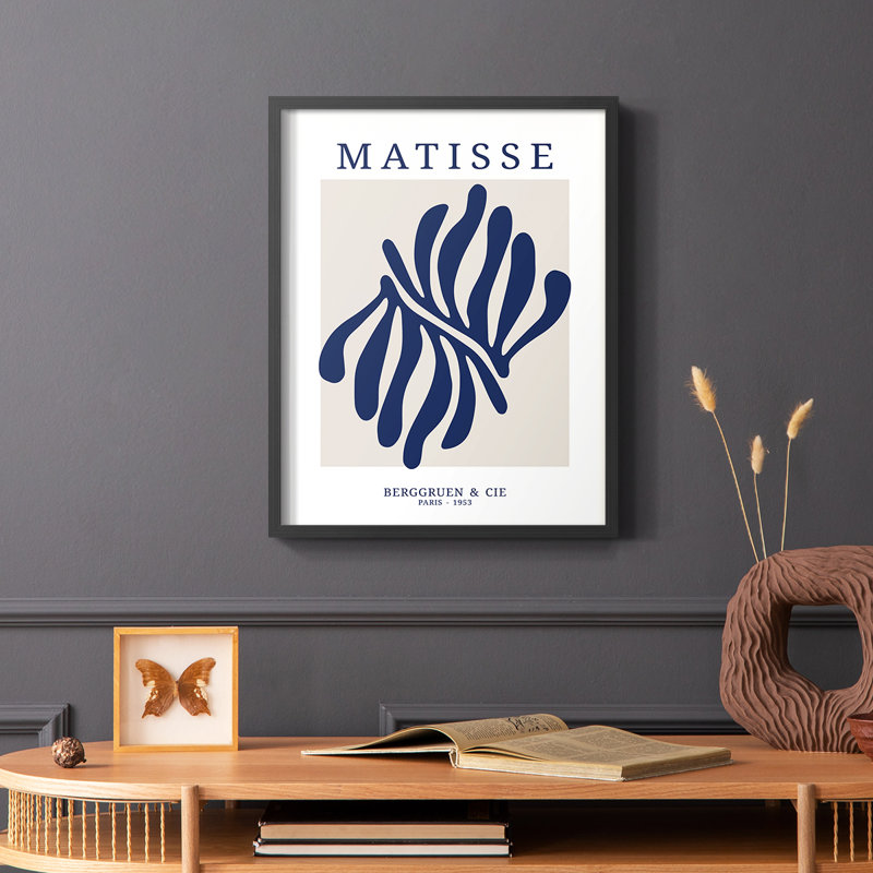 Matisse CDXII, reproduction encadrée - bois massif, H 28 po x l 22 po, Cadre simple noir