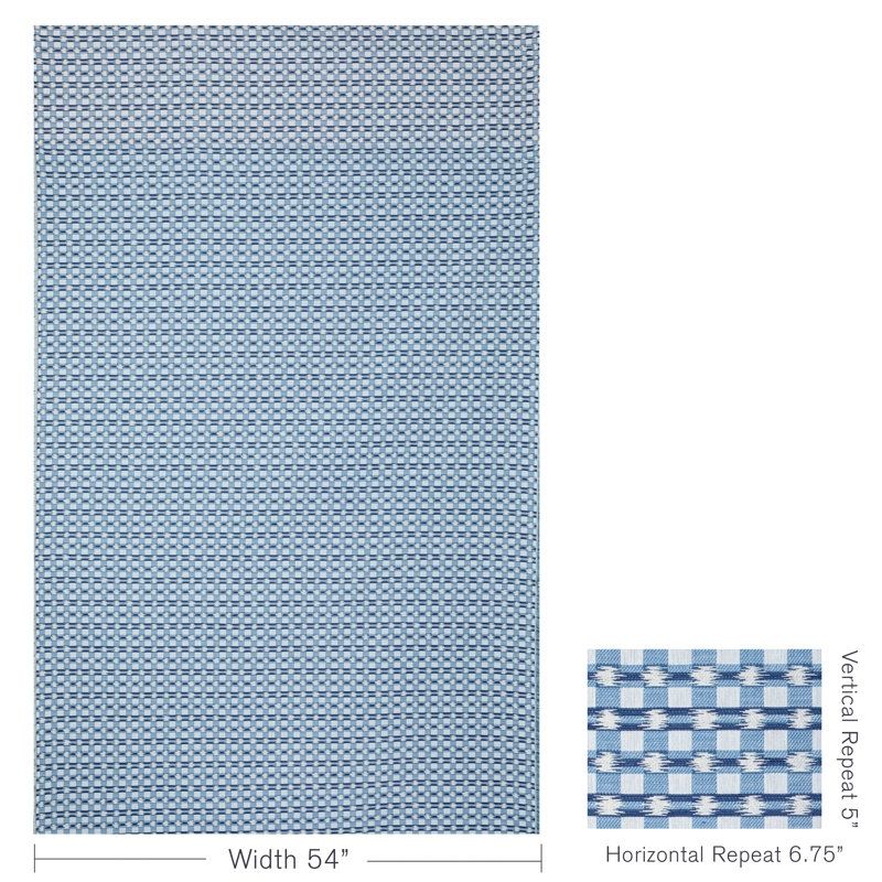 Granville Weaves Fabric, Blue/White