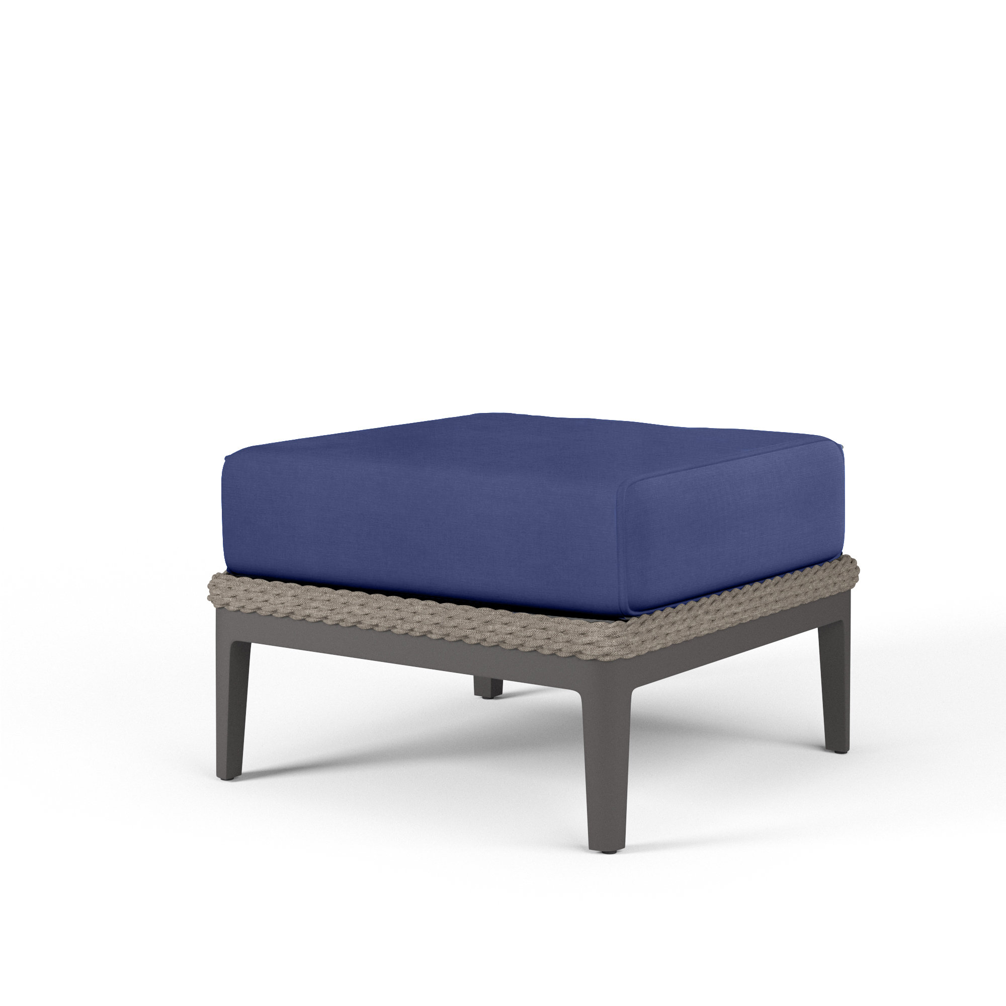 Aberdeen Outdoor Ottoman with Sunbrella® Cushion, Echo Midnight Sunbrella®