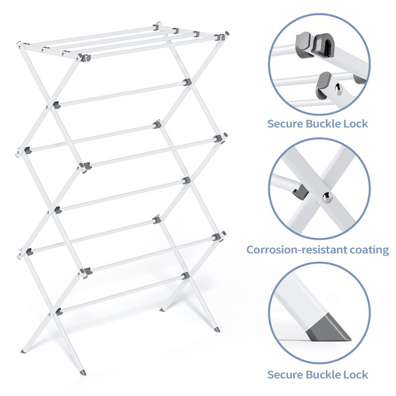 Séchoir à vêtements pliable, sécheuse à vêtements pliable en métal