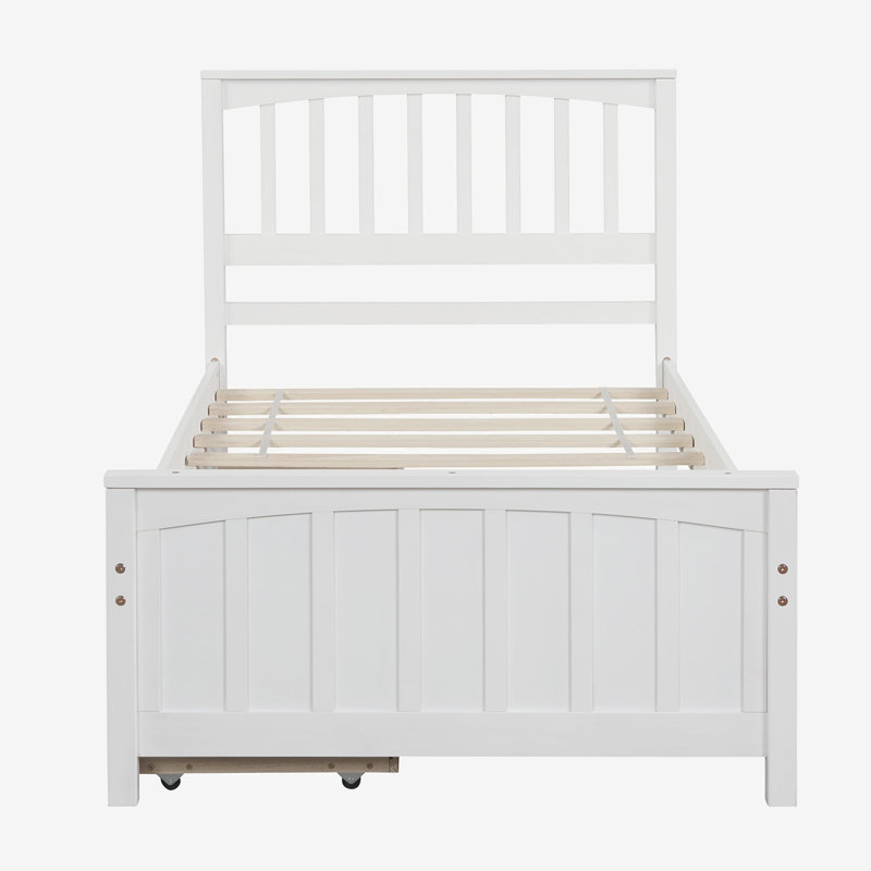 Lit plateforme simple avec rangement Casimiro, Blanc