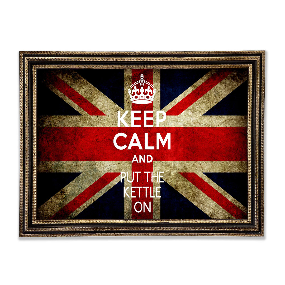 Englische Flagge Keep Calm Gerahmter Druck