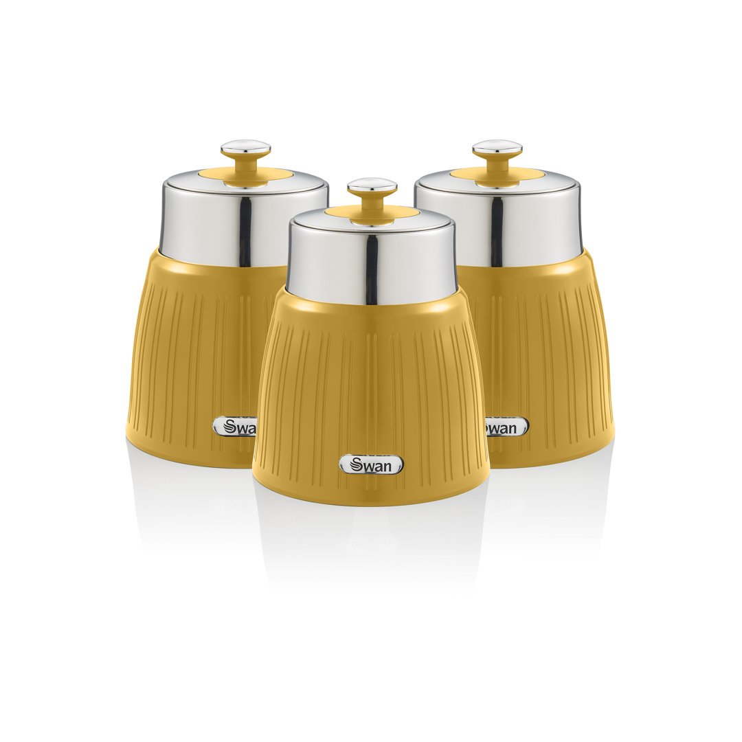 Swan Retro Canisters, Airtight lid locks, Generous capacity, Chrome Lid
