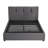 Orra Full Platform Bed, Padded Headboard, Channel Stitch Gray Polyester