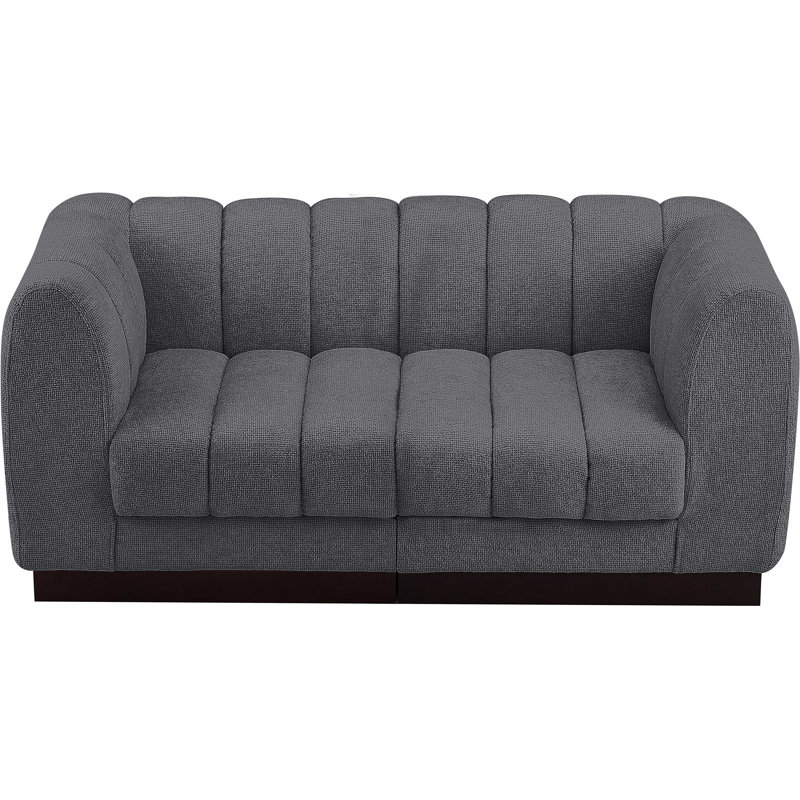 Causeuse rembourrée Quinn, Tissu gris chenille