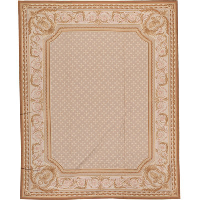 Tapis beige et beige noué à la main de haute qualité
