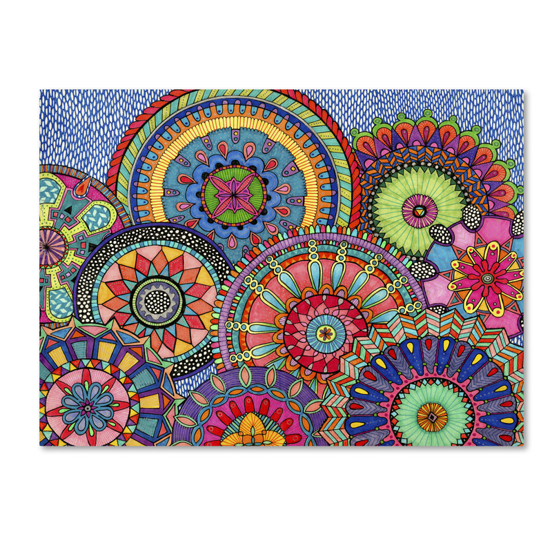 « mandala parade », impression sur toile tendue, H 14 po x l 19 po x P 2 po