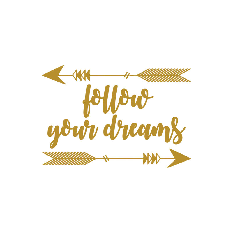 Text & Numbers Non-Wall Damaging Wall Decal, Gold