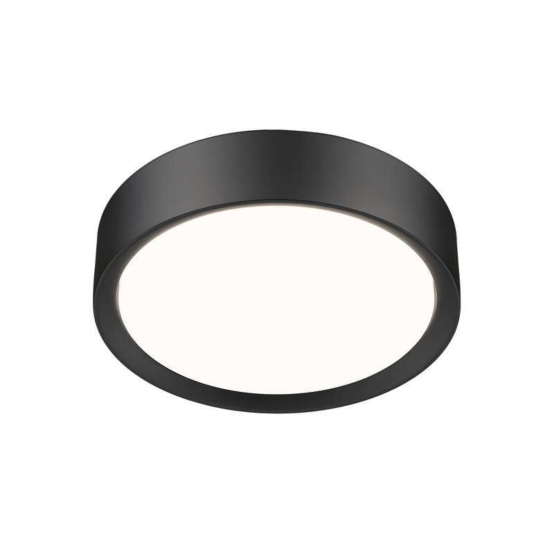 Plafonnier encastré 1 lumière Asalah, Noir mat, H 3 po x l 12 po x P 12 po