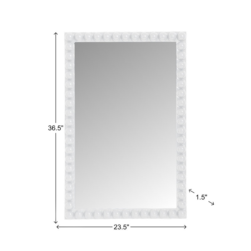 Varsha Rectangle  Glossy White Mirror, White