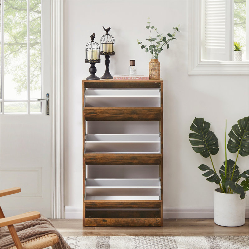Armoire de rangement pour chaussures en bois 20 paires, Brun