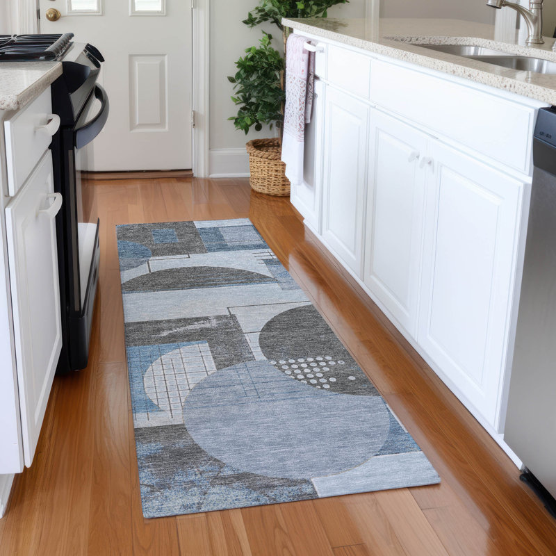 Premium Machine Washable Mehara AMF1695 Geometric Rug, Runner 2'3" x 7'6"