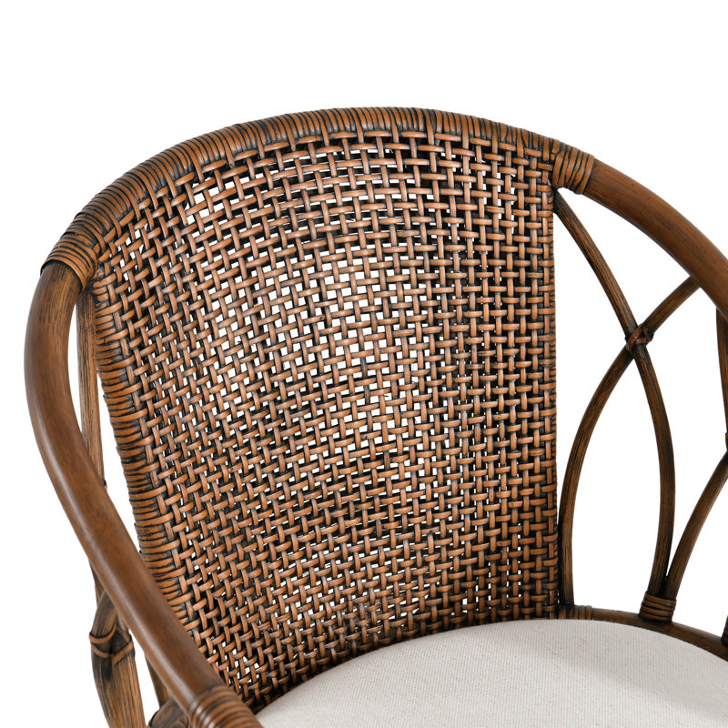 Chaise d'appoint rembourrée en rotin