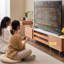 White+Brown Stone+Solid Wood TVStands-108627550