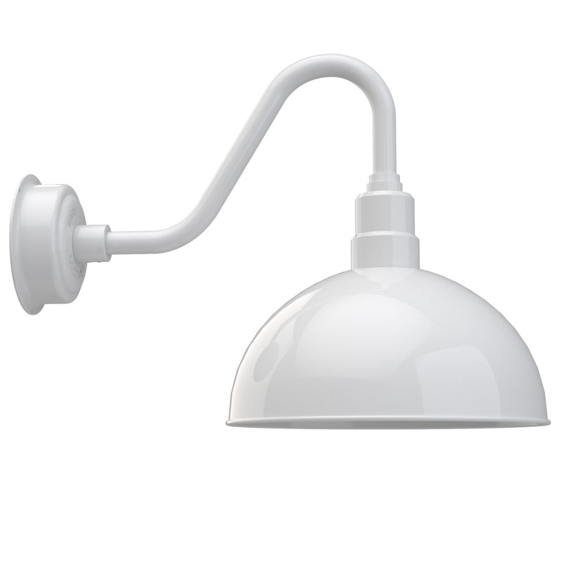 Luminaire de grange d’extérieur, H 17,85 po x l 14 po x P 23,25 po, Blanc