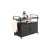 Outdoor Bar Table, Wicker Bar Cart With Cabinet, Patio Serving Cart With Steel Top, With One Ice Bucket,Lockable Wheels, Side Basket-282711593