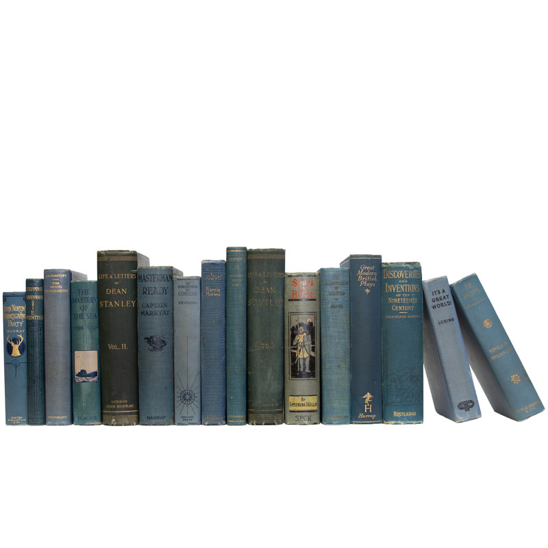 Livres décoratifs - Livres Marlin rétro - Livres bleus au pied