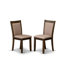 Cet ensemble de salle à manger 7 pièces comprend une table de salle à manger de style Mid-Century et 6 chaises Parson en tissu de lin kaki foncé avec dossier haut - finition jacobine vieillie-1055731497-1055767292-1055731502